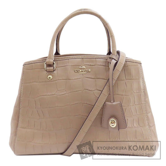 COACH  F37097 Handbag Embossed 2WAY Leather Ladies