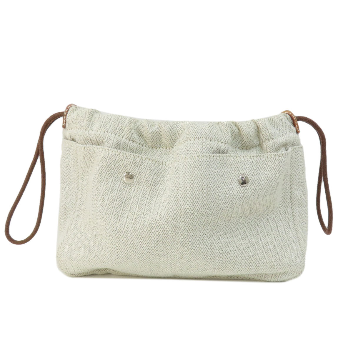 HERMES Foolby 20 Cosmetics Pouch Towal chevron Ladies [Used]