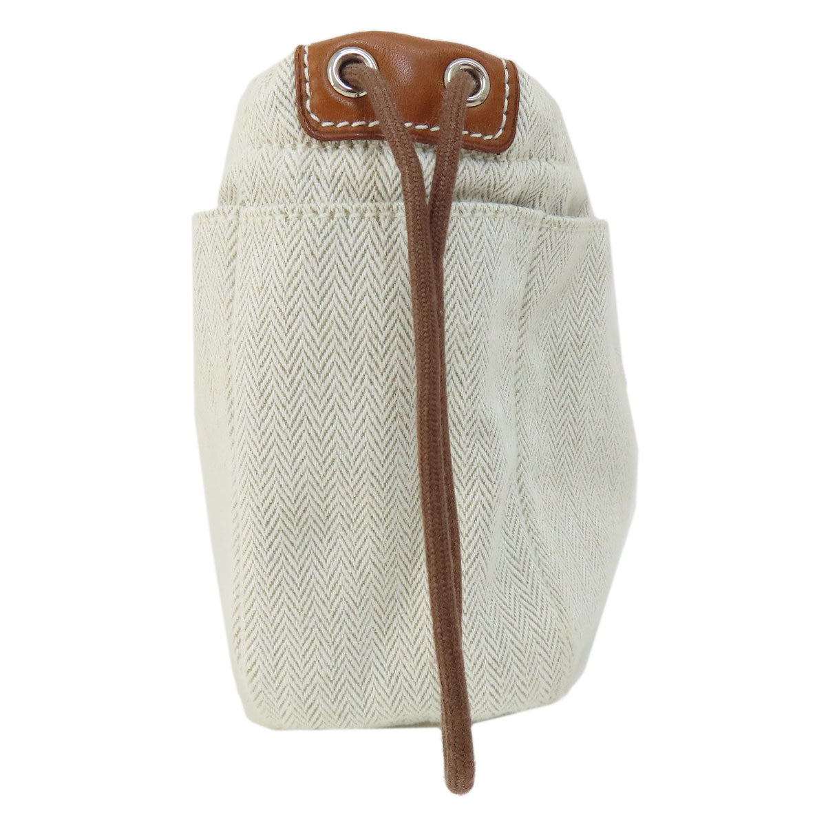 HERMES Foolby 20 Cosmetics Pouch Towal chevron Ladies [Used]