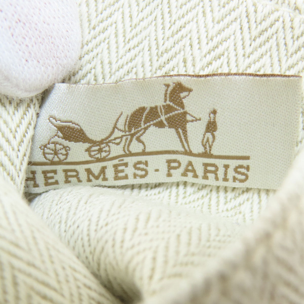 HERMES Foolby 20 Cosmetics Pouch Towal chevron Ladies [Used]