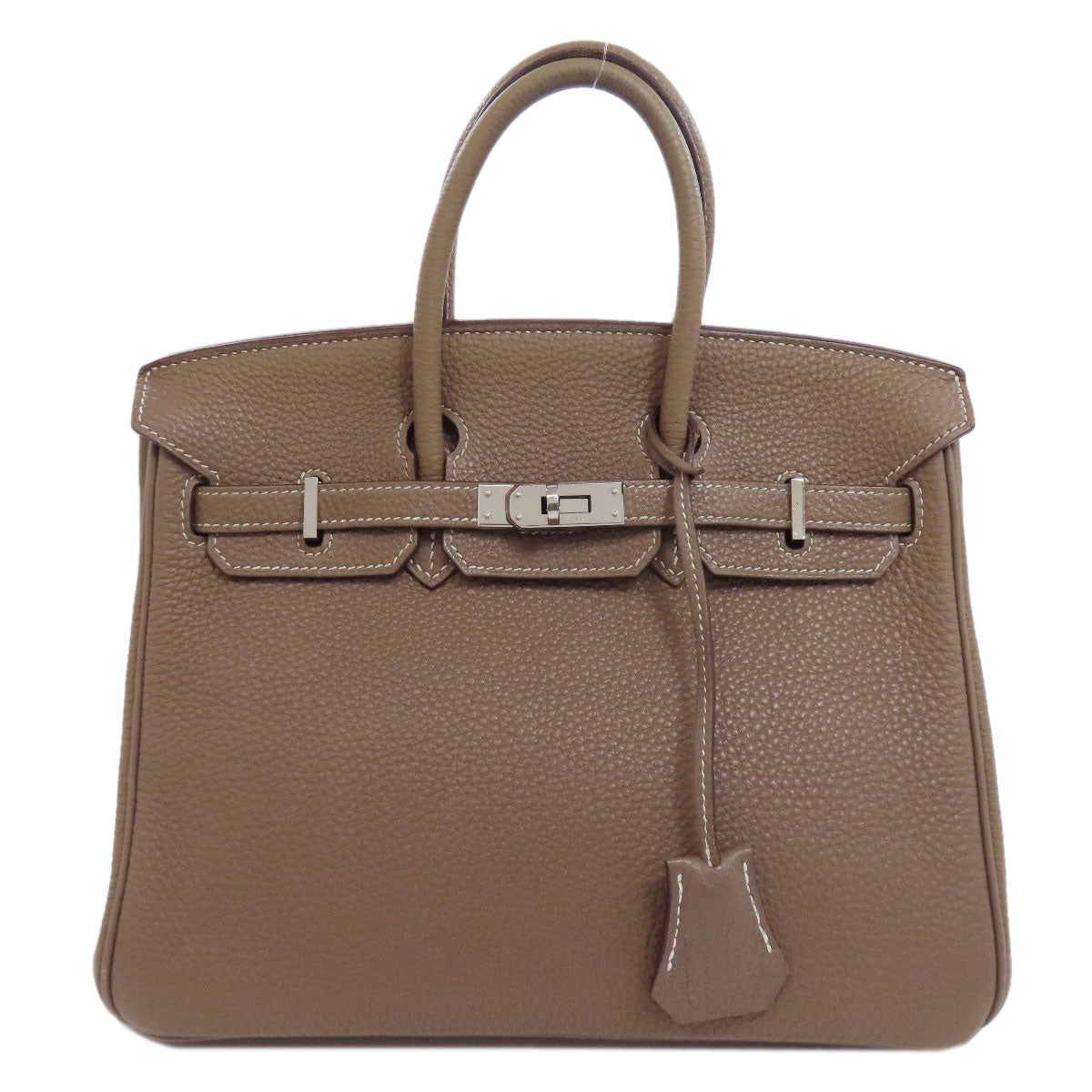 HERMES   Handbag Birkin 25 Etoupe SilverHardware Taurillon Clemence Ladies