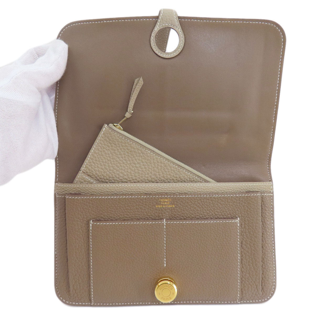 HERMES Dogon Duo GM Etop GoldHardware Long wallet (with coin pocket) Togo Ladies [Used]