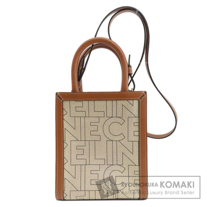 CELINE Mini Vertical Cover 2WAY Handbag Canvas LeatherLadies [Used]