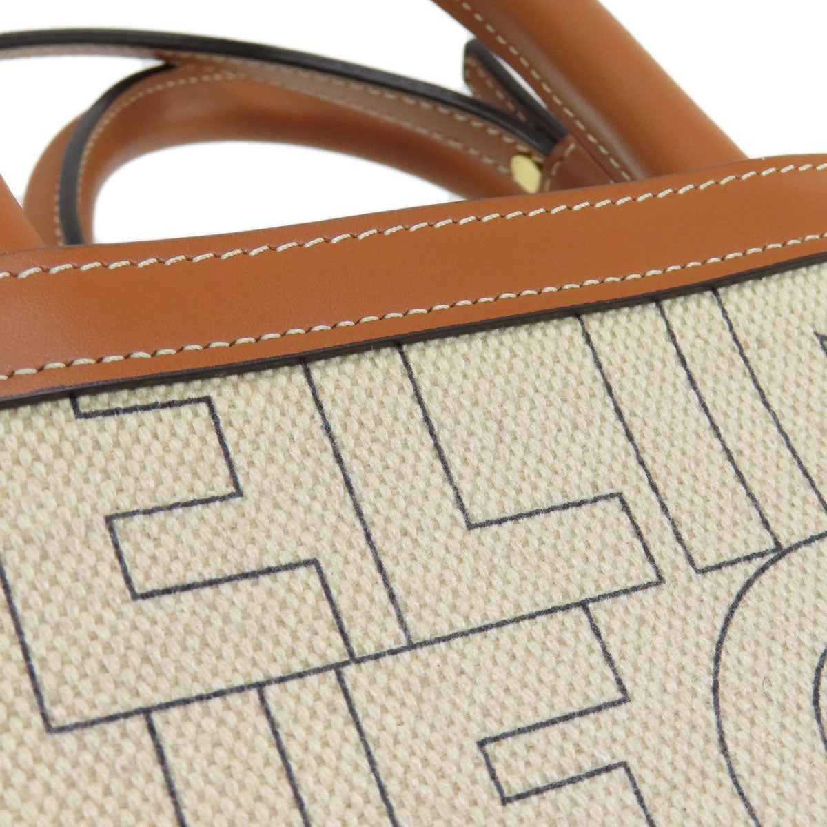 CELINE Mini Vertical Cover 2WAY Handbag Canvas LeatherLadies [Used]