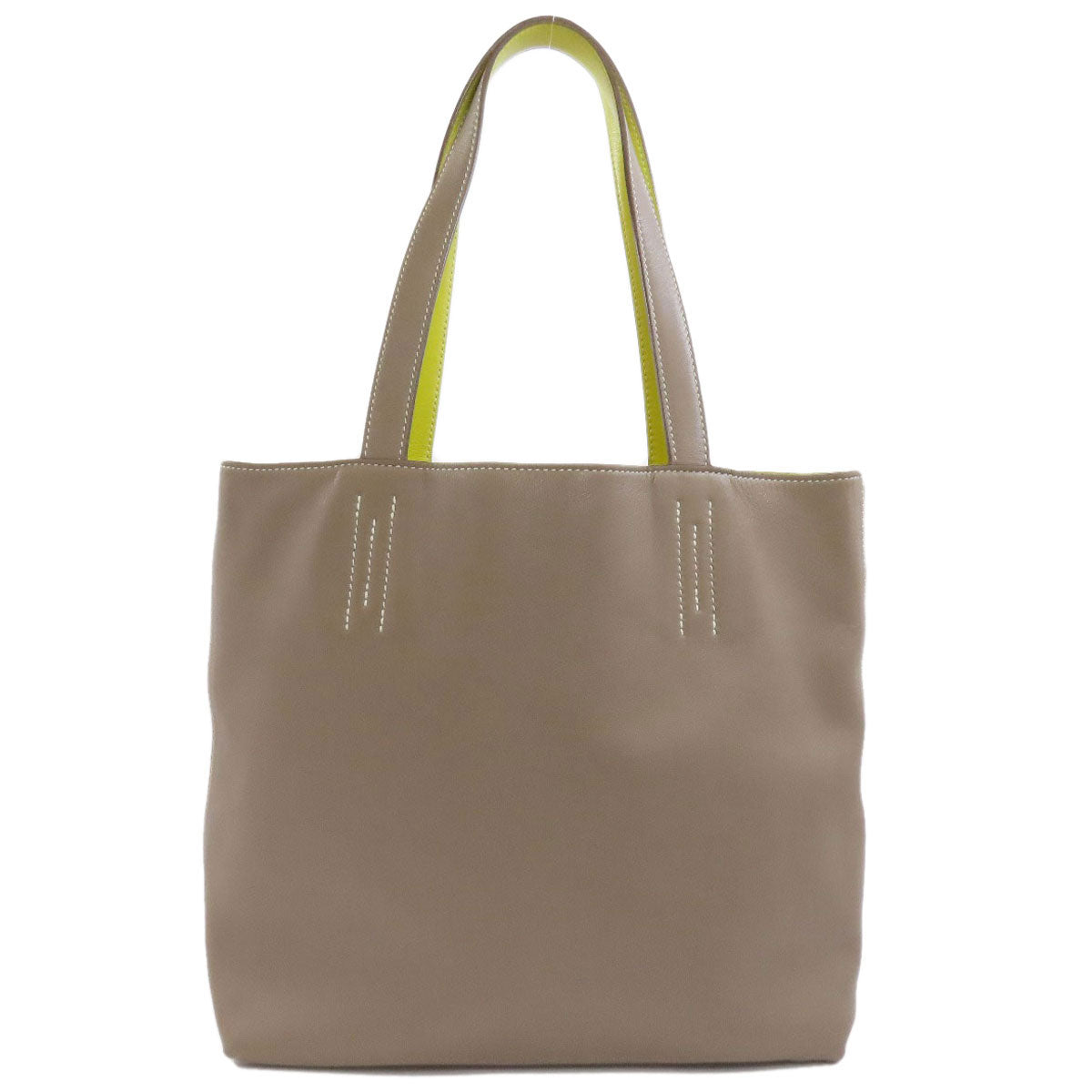HERMES   Tote Bag Double Sense 28 Etoupe Lime Vossikkim Ladies