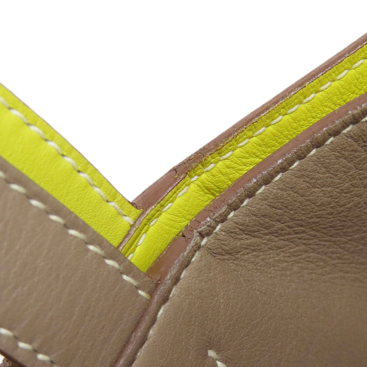 HERMES   Tote Bag Double Sense 28 Etoupe Lime Vossikkim Ladies
