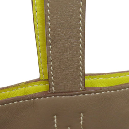 HERMES   Tote Bag Double Sense 28 Etoupe Lime Vossikkim Ladies