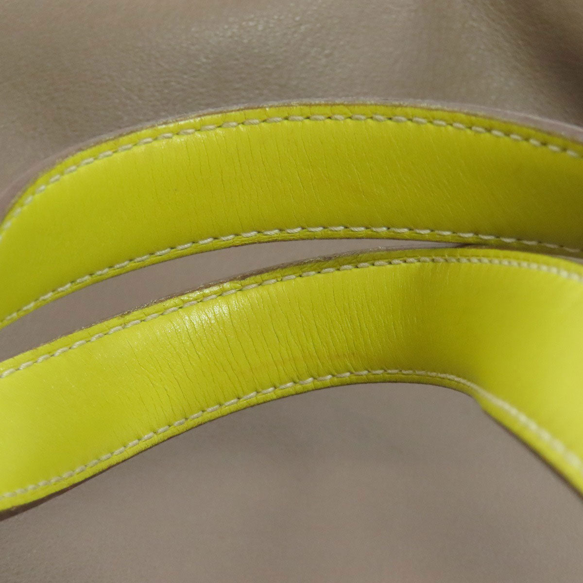 HERMES   Tote Bag Double Sense 28 Etoupe Lime Vossikkim Ladies
