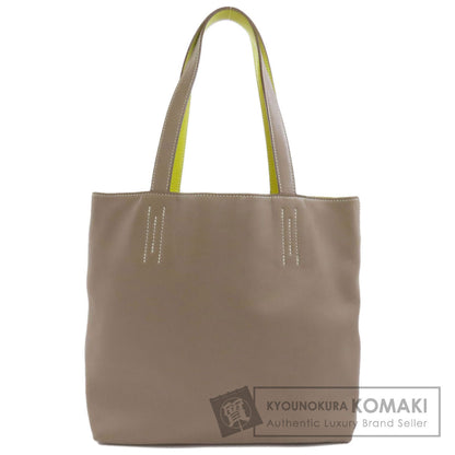 HERMES   Tote Bag Double Sense 28 Etoupe Lime Vossikkim Ladies