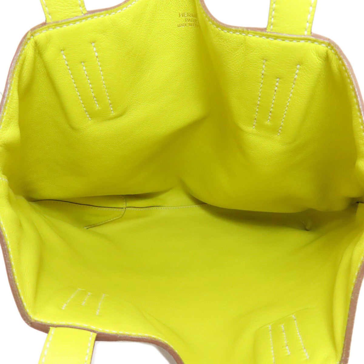 HERMES   Tote Bag Double Sense 28 Etoupe Lime Vossikkim Ladies