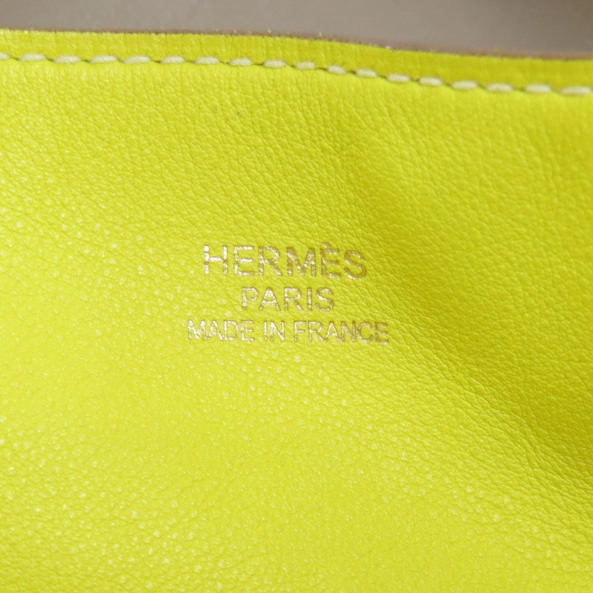 HERMES   Tote Bag Double Sense 28 Etoupe Lime Vossikkim Ladies