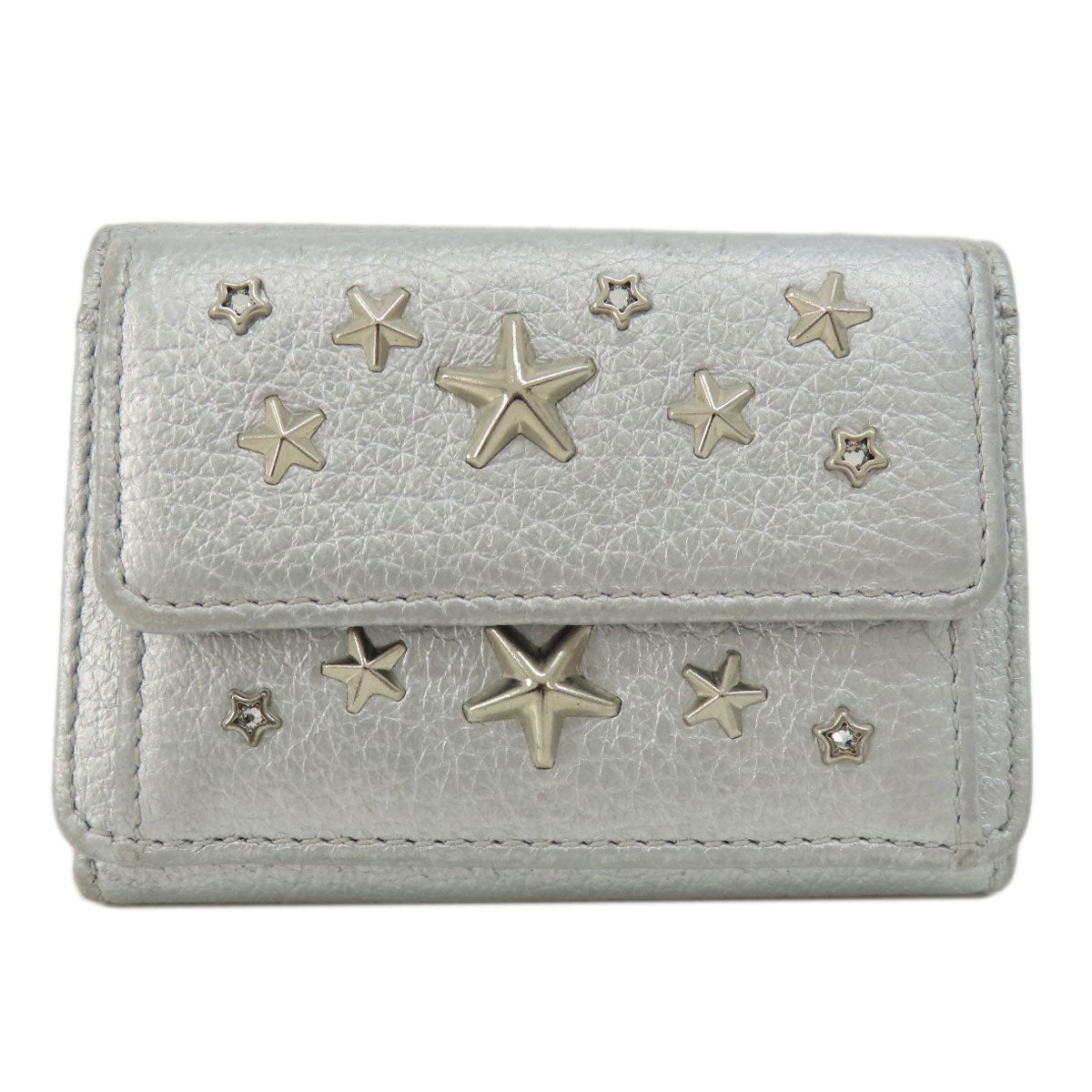 Jimmy Choo Star motif Bifold Wallet with Coin Pocket Leather Ladies [Used]