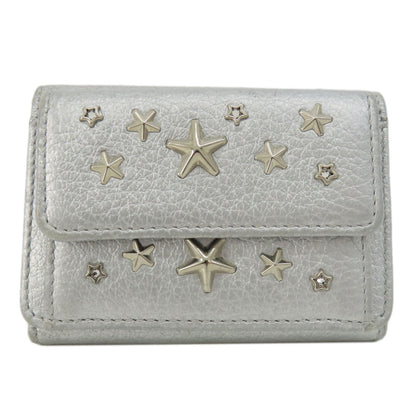 Jimmy Choo Star motif Bifold Wallet with Coin Pocket Leather Ladies [Used]