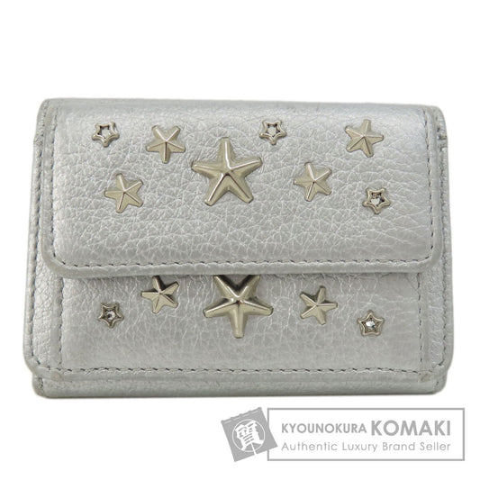 Jimmy Choo Star motif Bifold Wallet with Coin Pocket Leather Ladies [Used]