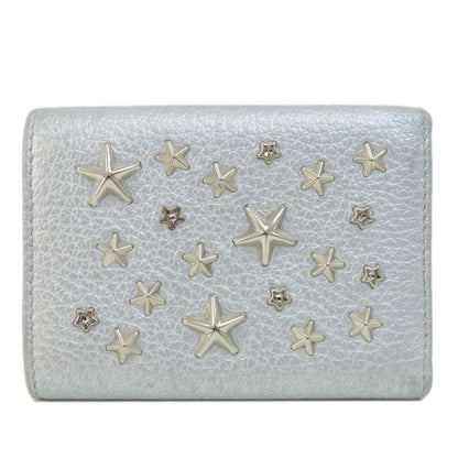 Jimmy Choo Star motif Bifold Wallet with Coin Pocket Leather Ladies [Used]