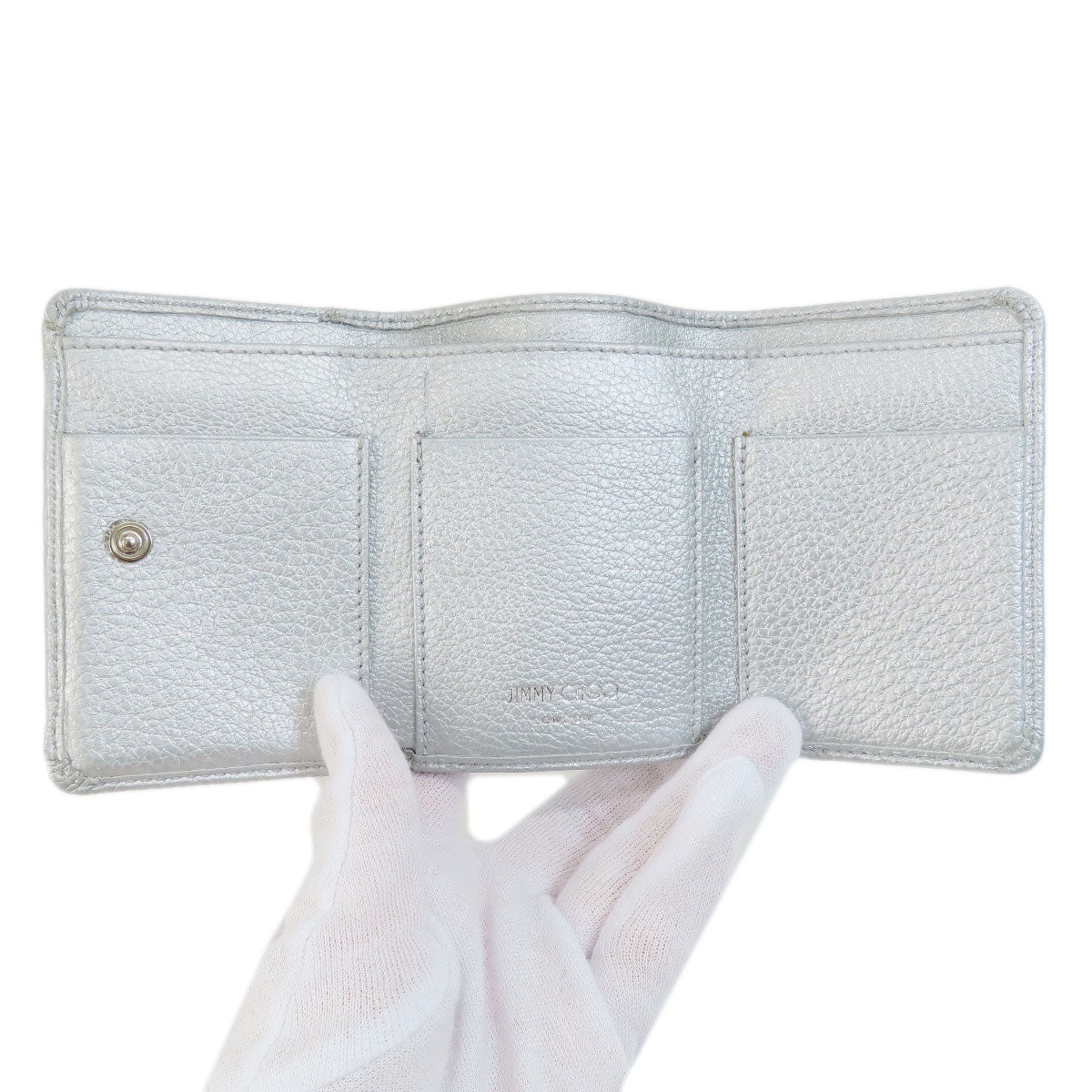 Jimmy Choo Star motif Bifold Wallet with Coin Pocket Leather Ladies [Used]