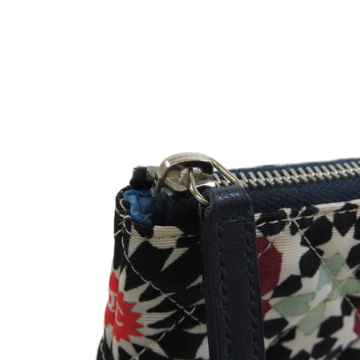 CHANEL A82074 COCO Mark Flower Motif SilverHardware Accessory pouch Canvas Ladies [Used]