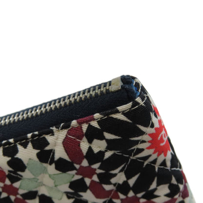 CHANEL A82074 COCO Mark Flower Motif SilverHardware Accessory pouch Canvas Ladies [Used]