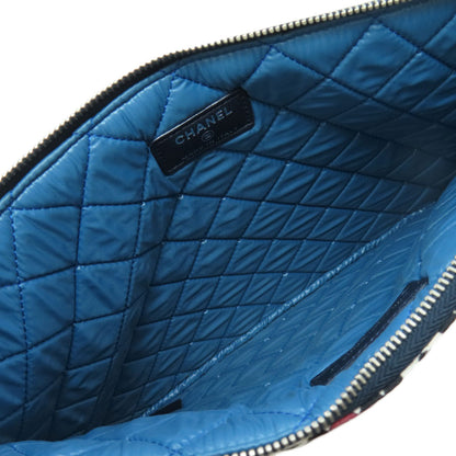 CHANEL A82074 COCO Mark Flower Motif SilverHardware Accessory pouch Canvas Ladies [Used]