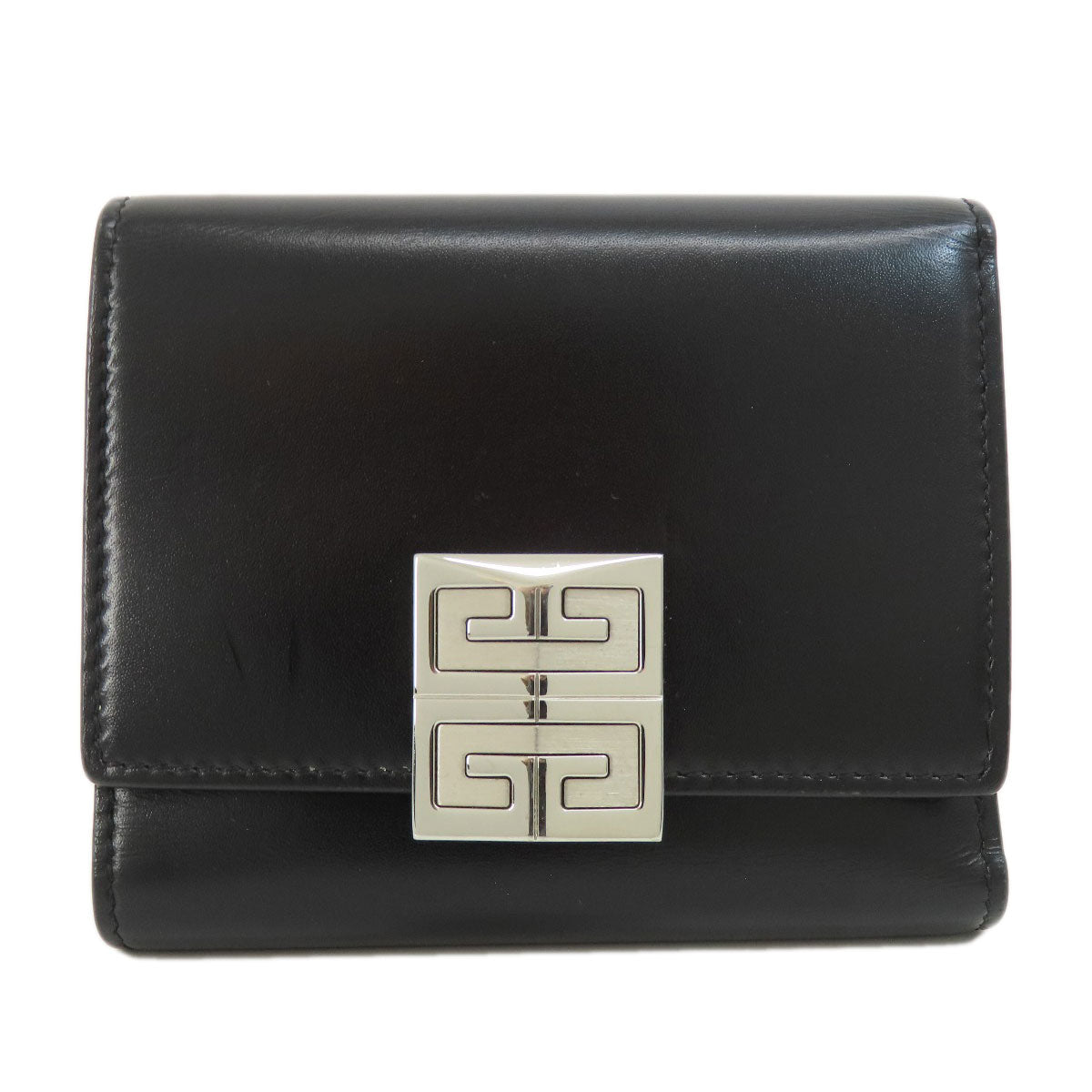 GIVENCHY logo Bifold Wallet with Coin Pocket Leather Ladies [Used]