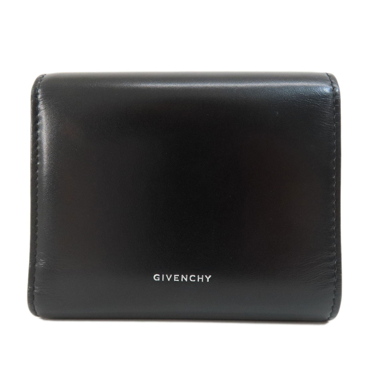 GIVENCHY logo Bifold Wallet with Coin Pocket Leather Ladies [Used]