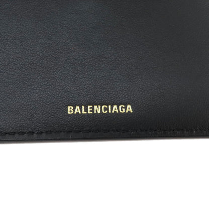 BALENCIAGA 717790 BBMonogram Mini Wallet Bifold Wallet with Coin Pocket Leather Ladies [Used]