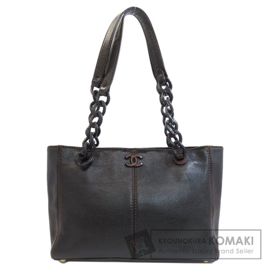 CHANEL   Tote Bag COCO Mark GoldHardware Calf Ladies