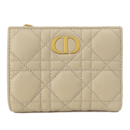 CHRISTIAN DIOR Dior Caro Dahlia wallet Bifold Wallet with Coin Pocket Leather Ladies [Used]