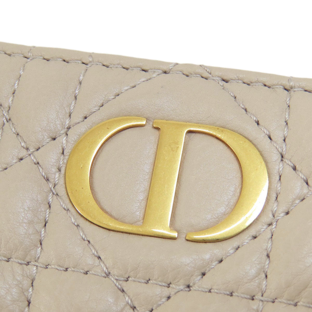 CHRISTIAN DIOR Dior Caro Dahlia wallet Bifold Wallet with Coin Pocket Leather Ladies [Used]