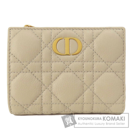 CHRISTIAN DIOR Dior Caro Dahlia wallet Bifold Wallet with Coin Pocket Leather Ladies [Used]