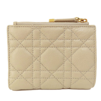 CHRISTIAN DIOR Dior Caro Dahlia wallet Bifold Wallet with Coin Pocket Leather Ladies [Used]