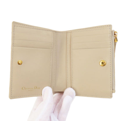 CHRISTIAN DIOR Dior Caro Dahlia wallet Bifold Wallet with Coin Pocket Leather Ladies [Used]