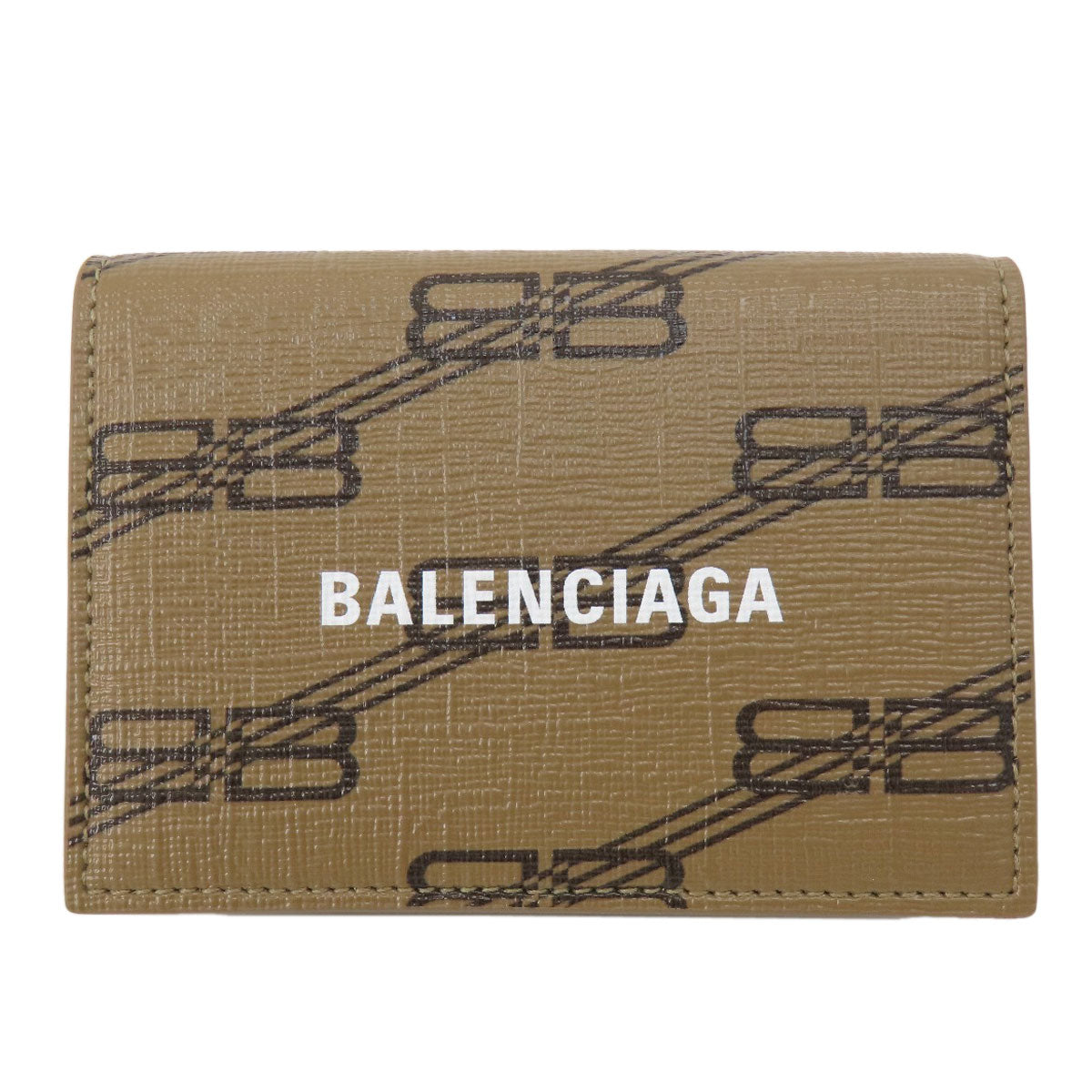 BALENCIAGA 594312 Tri-fold Wallet BB pattern Bifold Wallet with Coin Pocket Leather Ladies [Used]