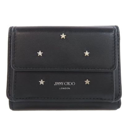 Jimmy Choo Star motif Bifold Wallet with Coin Pocket Leather Ladies [Used]