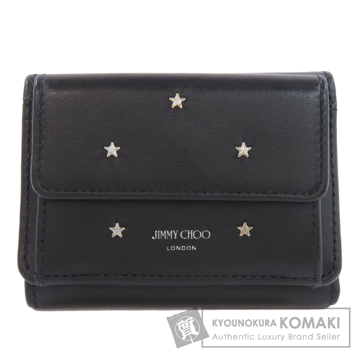 Jimmy Choo Star motif Bifold Wallet with Coin Pocket Leather Ladies [Used]