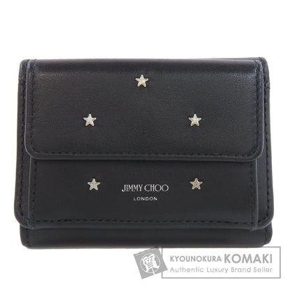 Jimmy Choo Star motif Bifold Wallet with Coin Pocket Leather Ladies [Used]