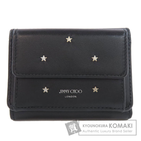 Jimmy Choo Star motif Bifold Wallet with Coin Pocket Leather Ladies [Used]