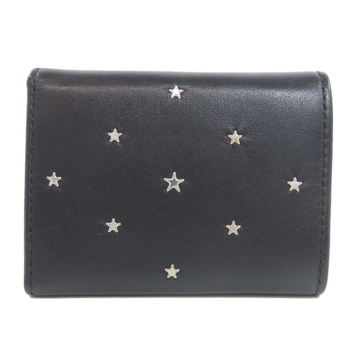Jimmy Choo Star motif Bifold Wallet with Coin Pocket Leather Ladies [Used]