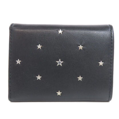 Jimmy Choo Star motif Bifold Wallet with Coin Pocket Leather Ladies [Used]