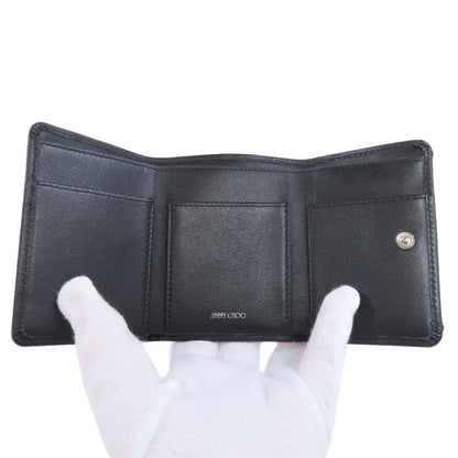 Jimmy Choo Star motif Bifold Wallet with Coin Pocket Leather Ladies [Used]