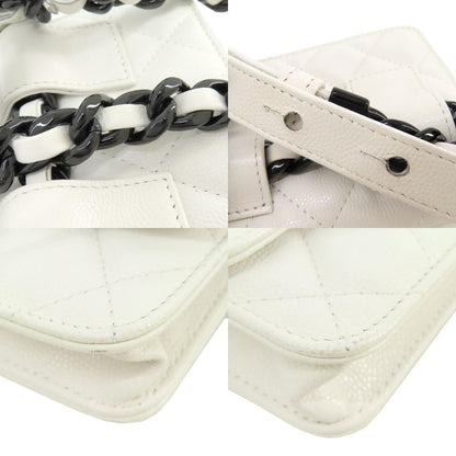 CHANEL Matelasse SilverHardware Hip bag, waist bag Grained Calfskin Skin Ladies [Used]