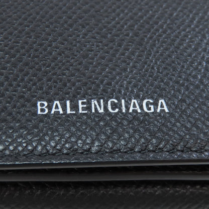 BALENCIAGA 558208 Logo tri-fold wallet Bifold Wallet with Coin Pocket Leather Ladies [Used]