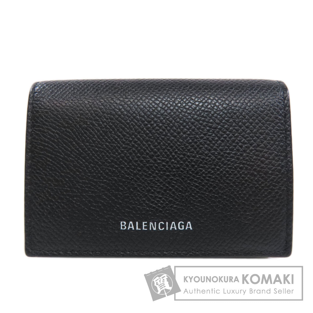 BALENCIAGA 558208 Logo tri-fold wallet Bifold Wallet with Coin Pocket Leather Ladies [Used]