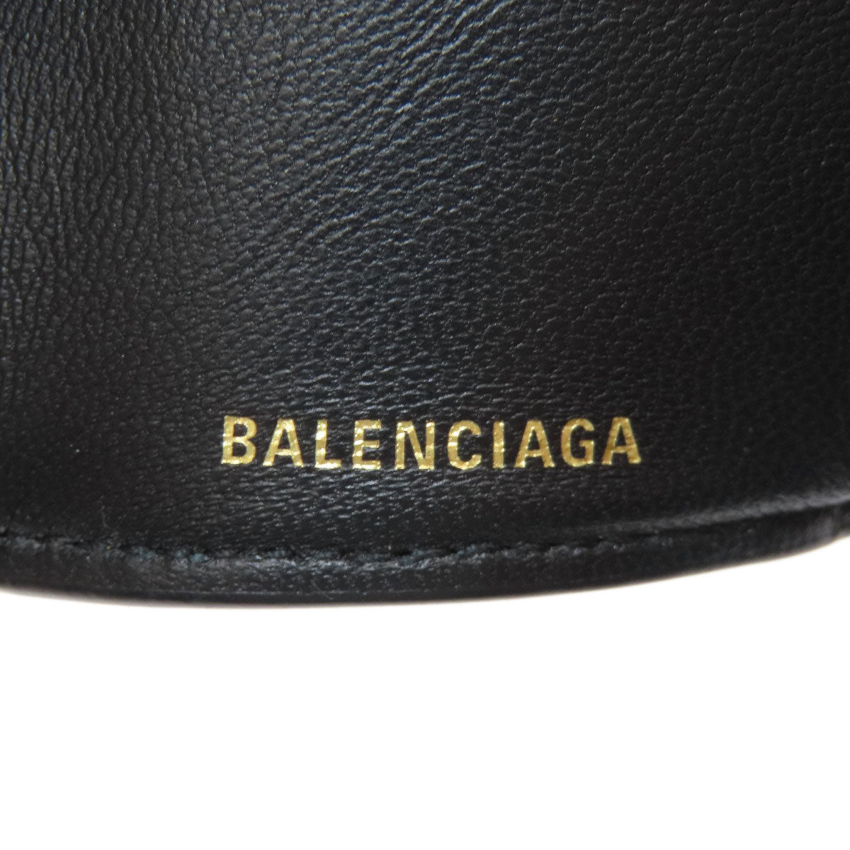 BALENCIAGA 558208 Logo tri-fold wallet Bifold Wallet with Coin Pocket Leather Ladies [Used]