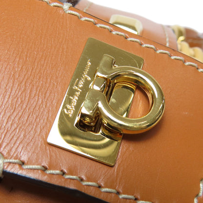 Salvatore Ferragamo Rattan Bag Shoulder Bag Raffia Ladies [Used]