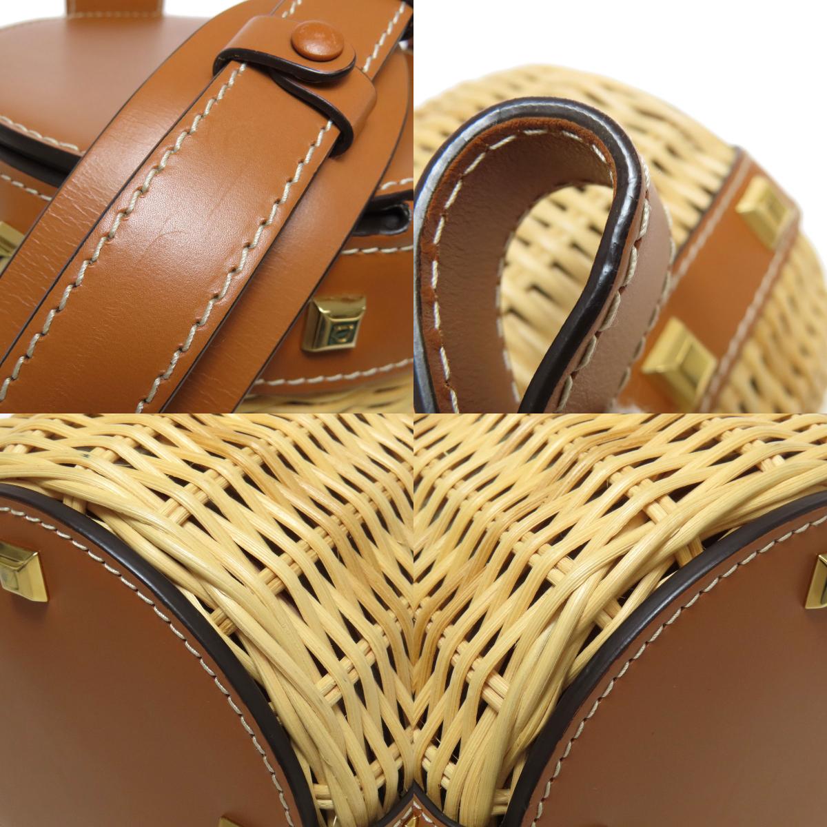 Salvatore Ferragamo Rattan Bag Shoulder Bag Raffia Ladies [Used]