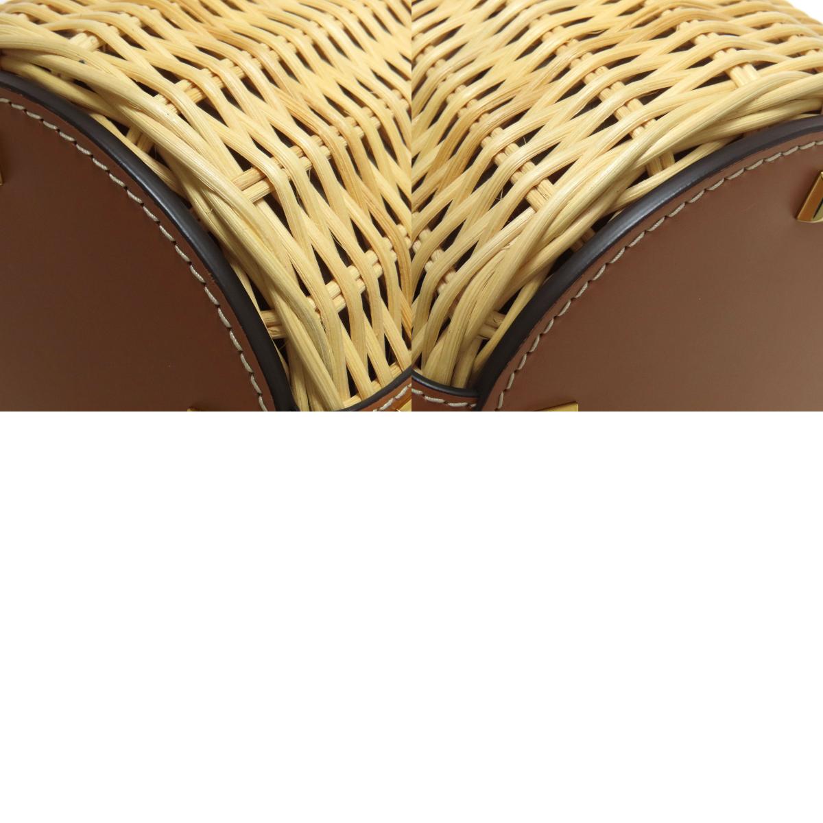 Salvatore Ferragamo Rattan Bag Shoulder Bag Raffia Ladies [Used]