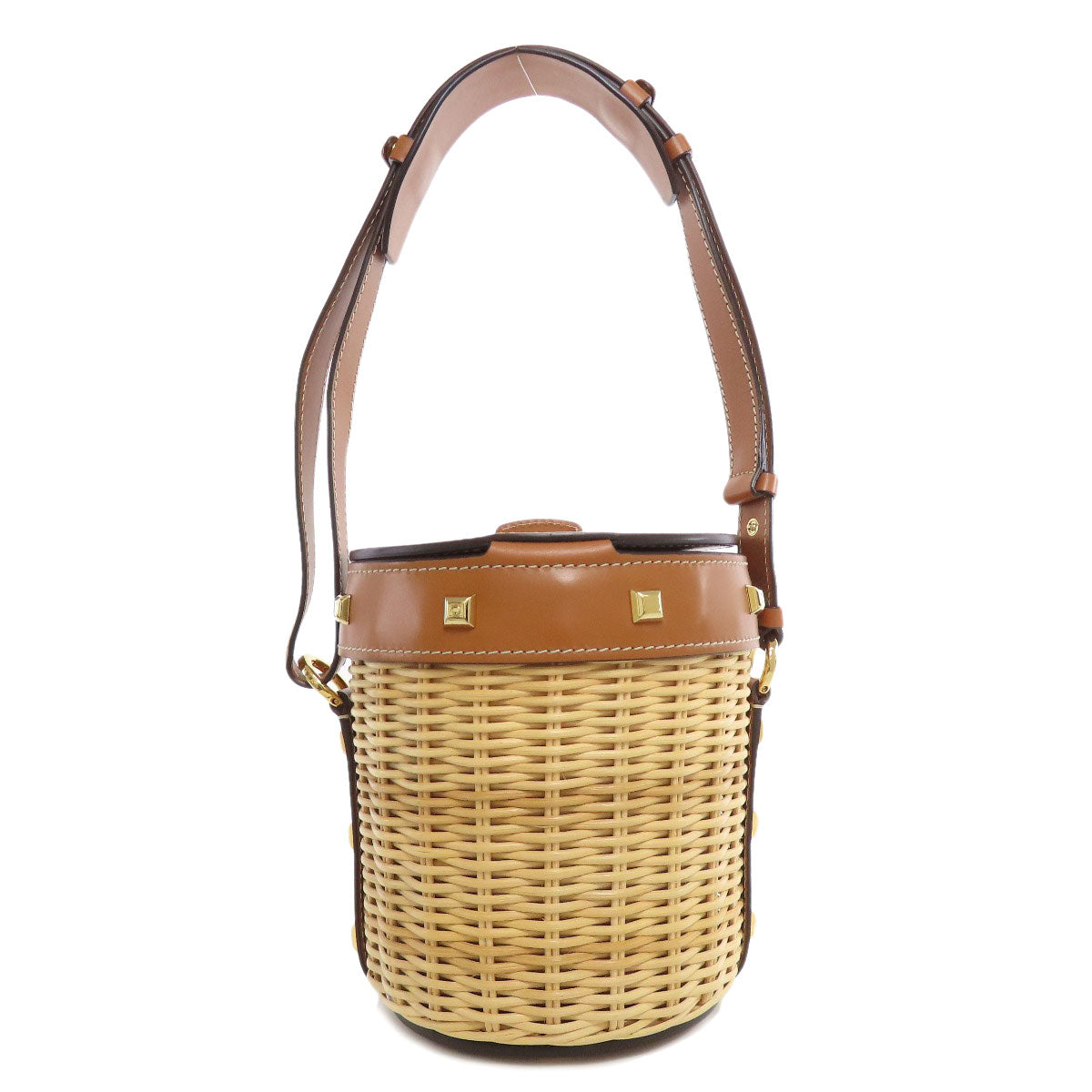 Salvatore Ferragamo Rattan Bag Shoulder Bag Raffia Ladies [Used]