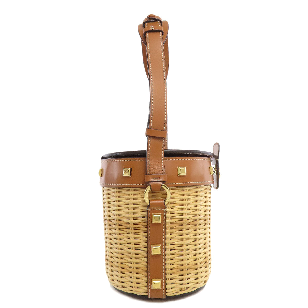 Salvatore Ferragamo Rattan Bag Shoulder Bag Raffia Ladies [Used]