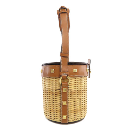 Salvatore Ferragamo Rattan Bag Shoulder Bag Raffia Ladies [Used]